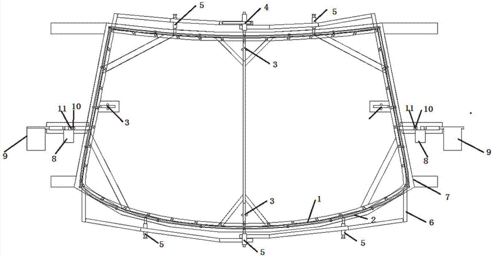 Glass bending deadweight molding die