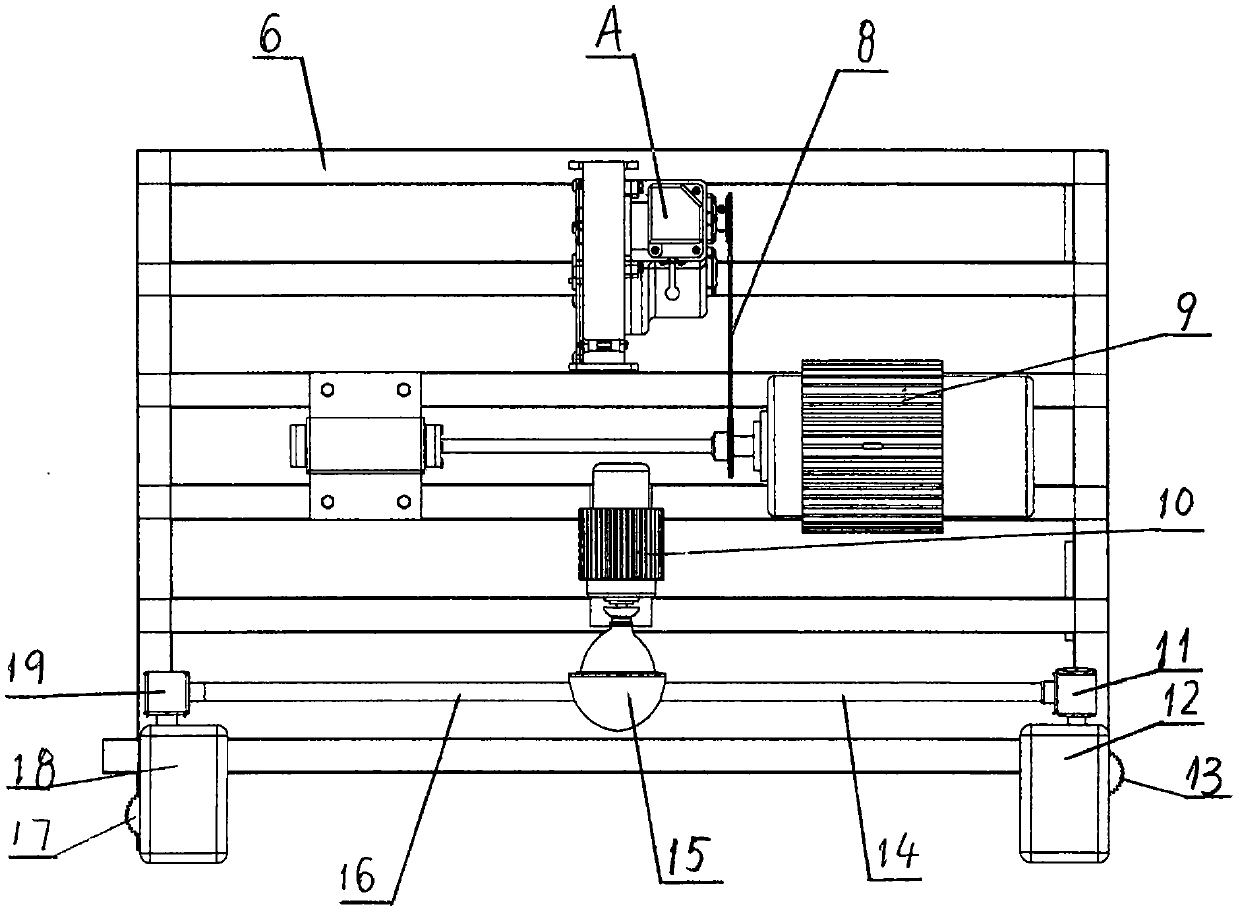 Lift-adjustable elliptical double-ring track soil tank test bench