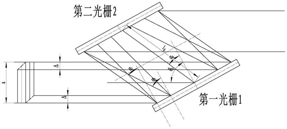 Laser pulse width compression system with preset space chirp