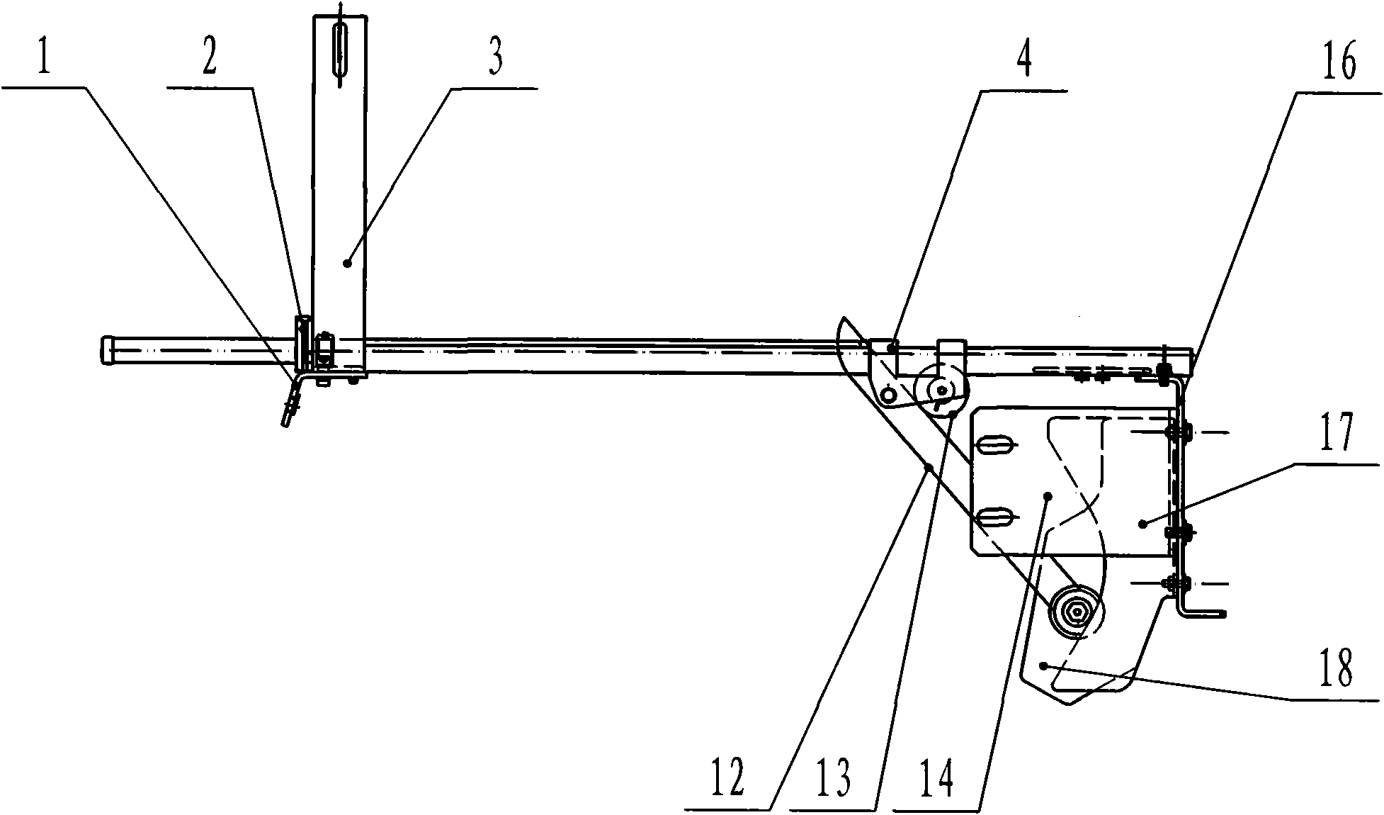 Spinning-in pull rod device for false twist texturizing machine