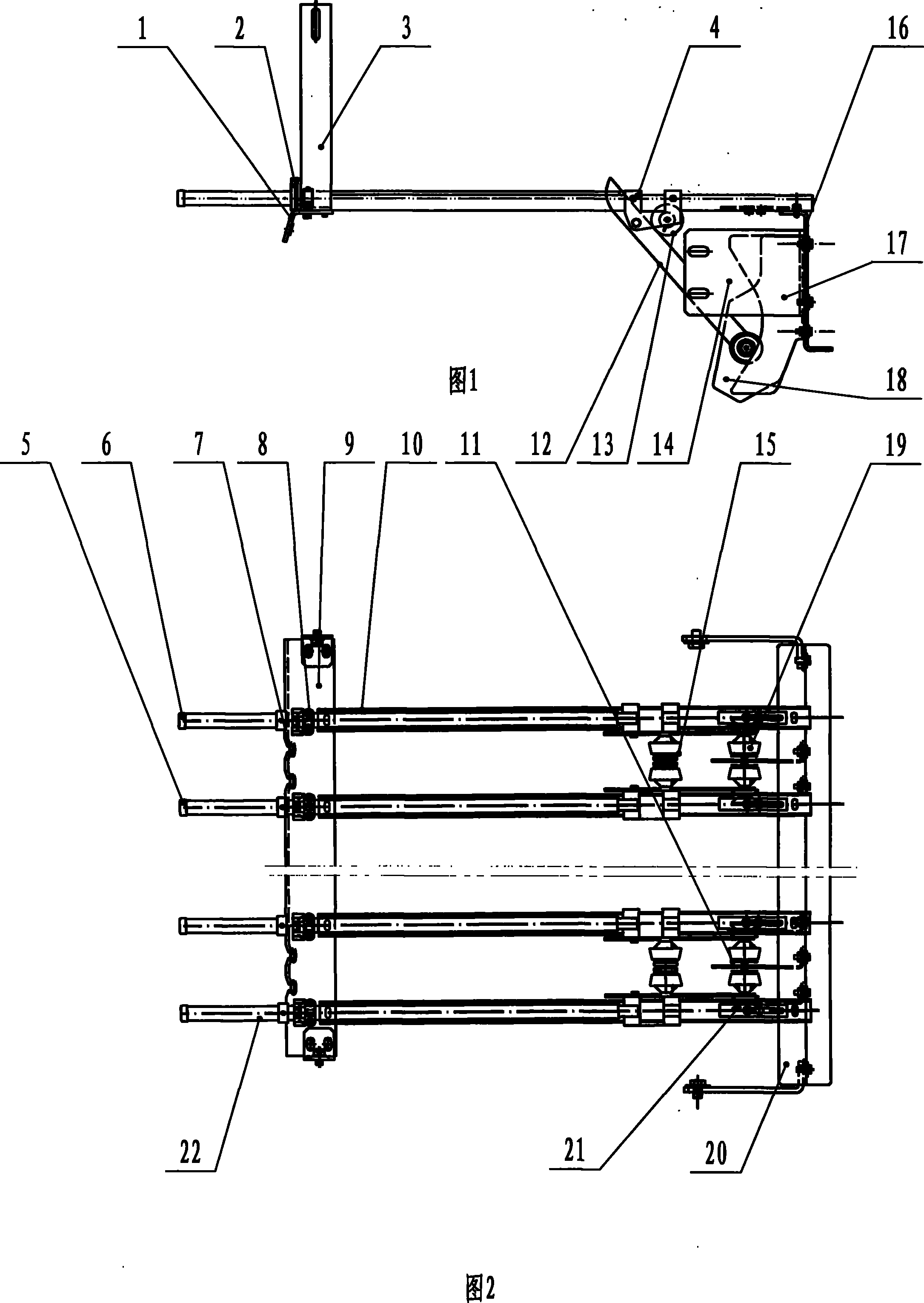 Spinning-in pull rod device for false twist texturizing machine