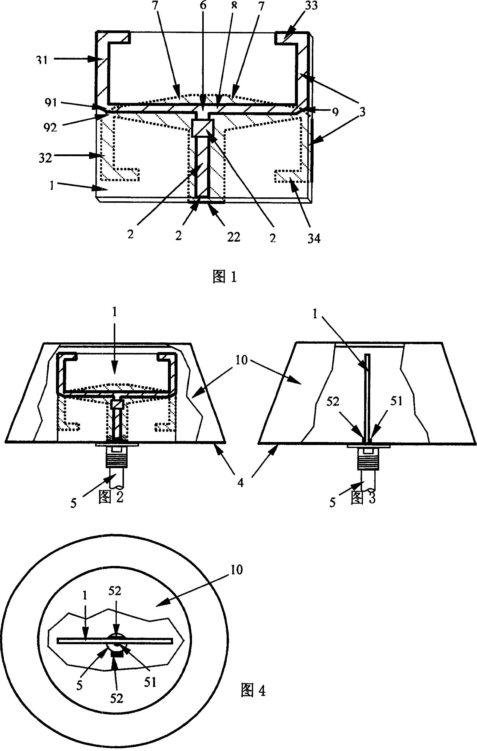 Bidirectional multi-frequency integrated antenna