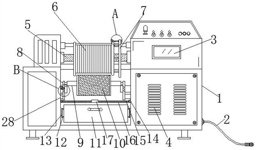 Warp finishing roller device for fabric spinning pretreatment