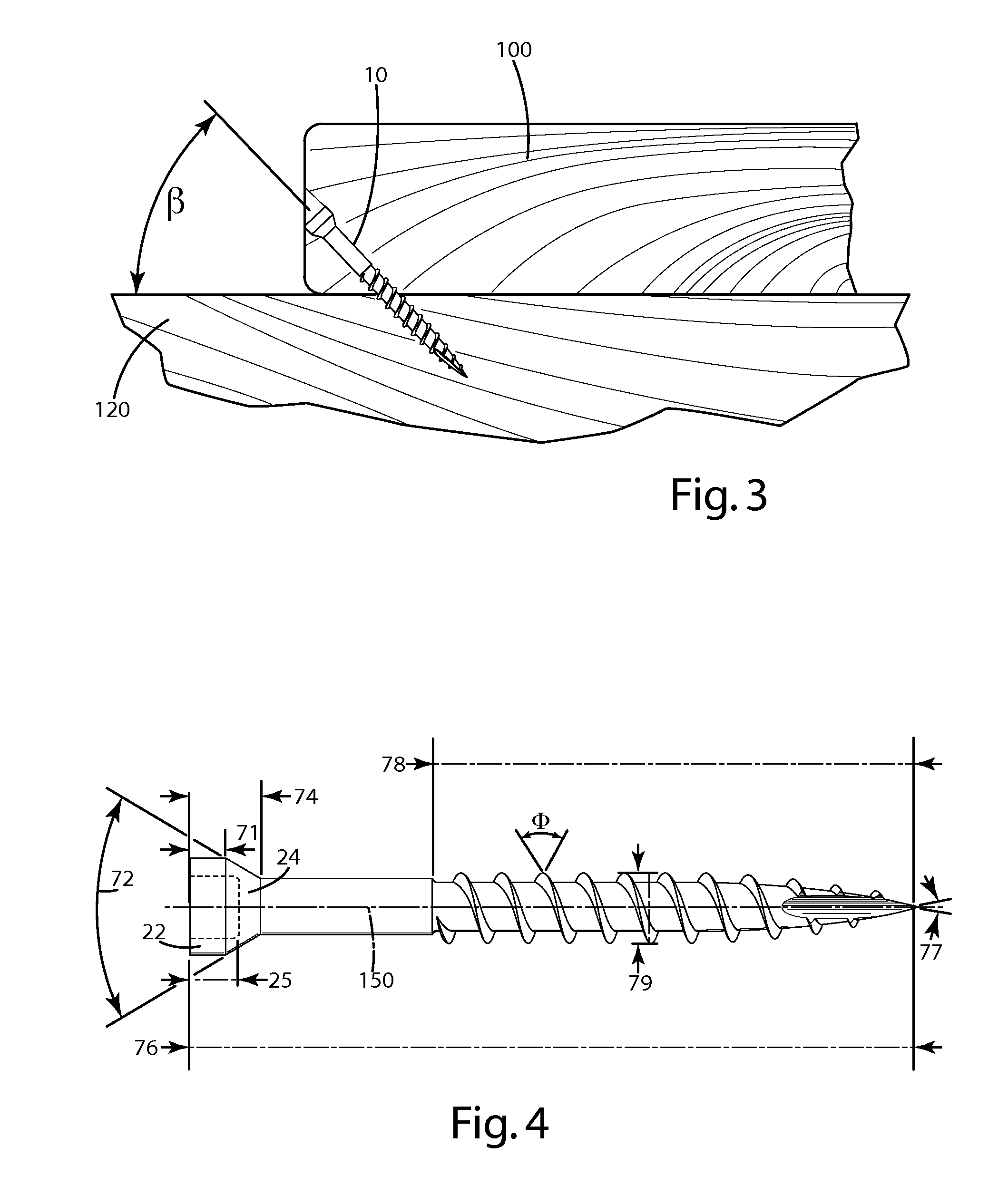 Threaded fastener and related method of installation