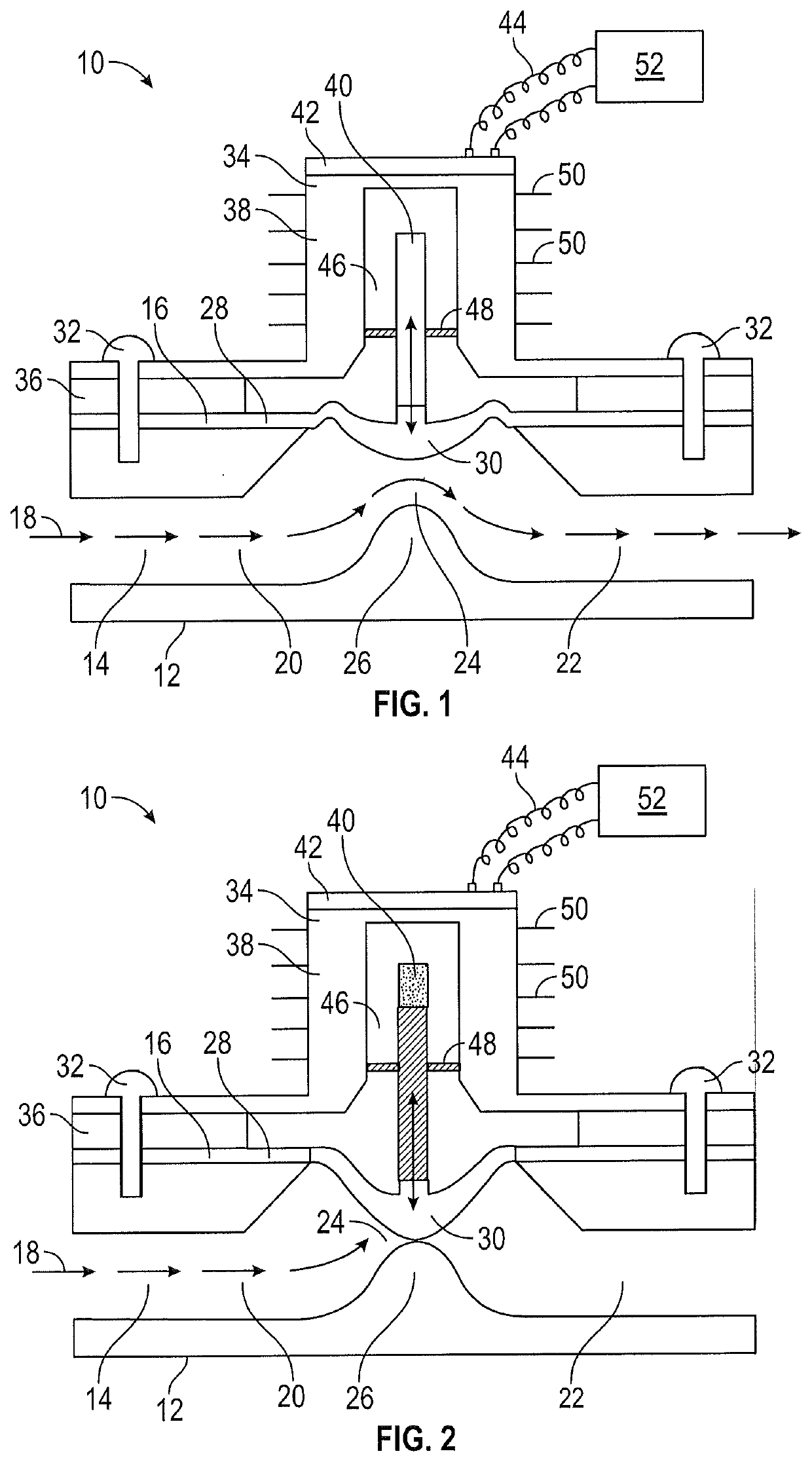 Paraffin actuated diaphragm valve