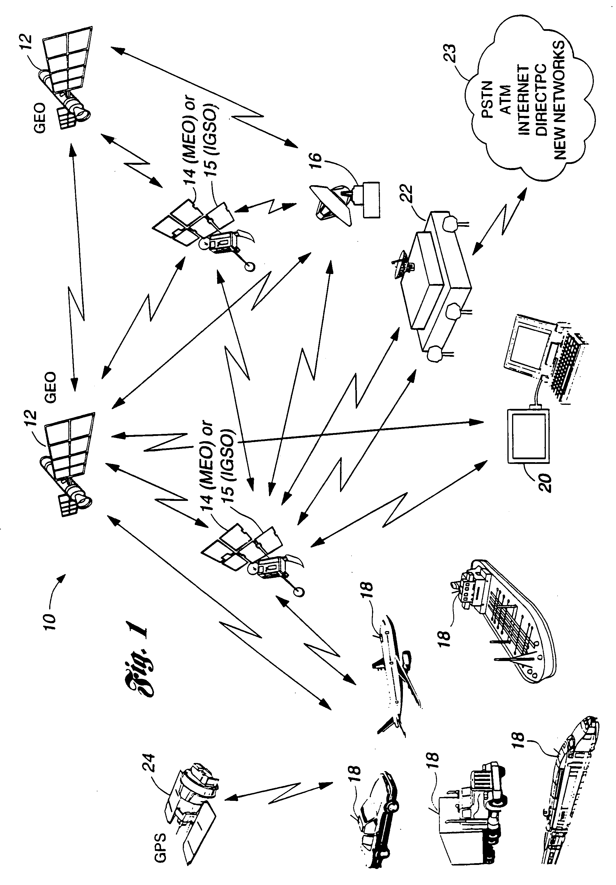Communications system using a satellite-based network with a plurality of spot beams providing ubiquitous coverage from two different satellites