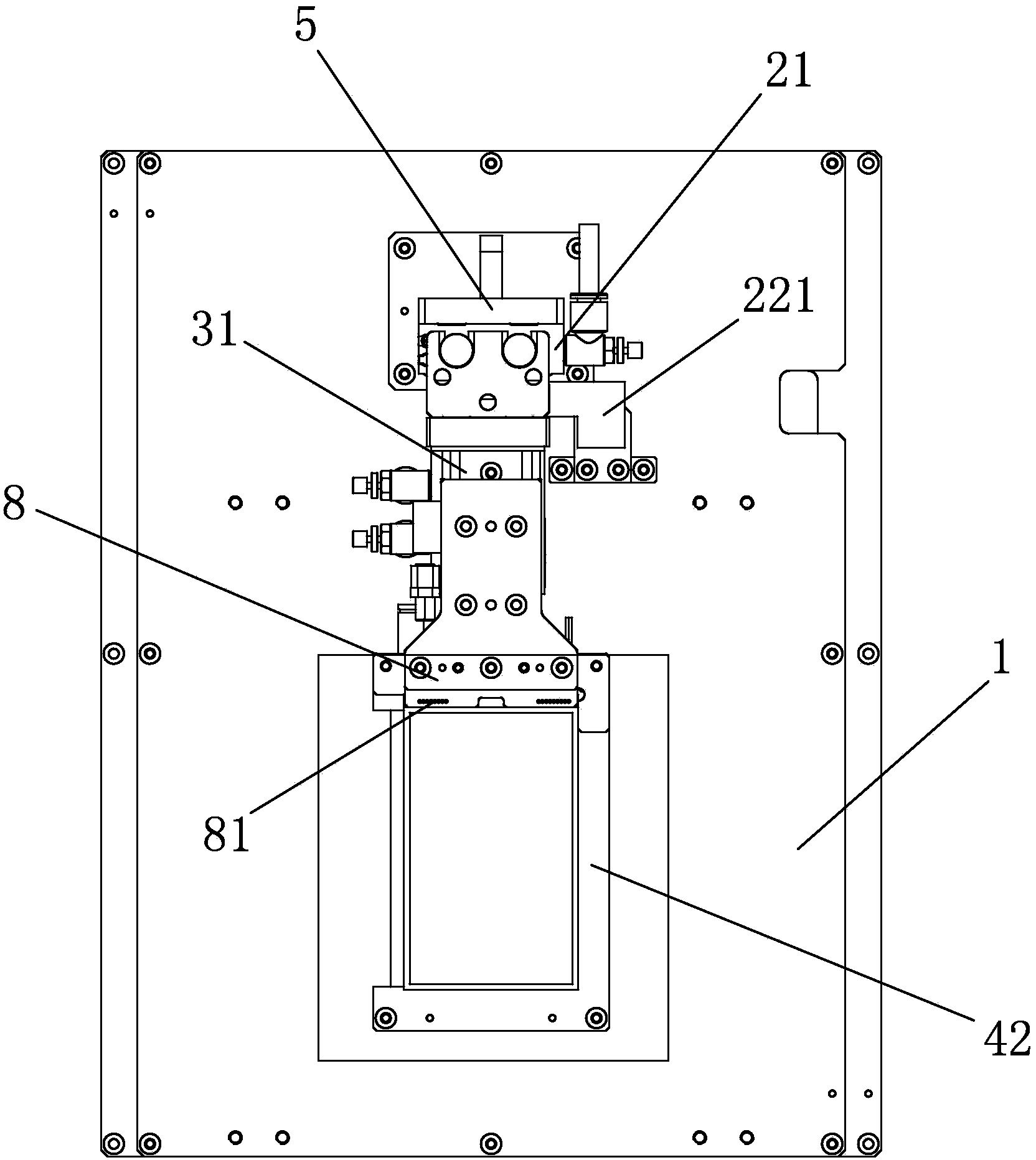 Automatic pressure connecting testing device for liquid crystal display panels