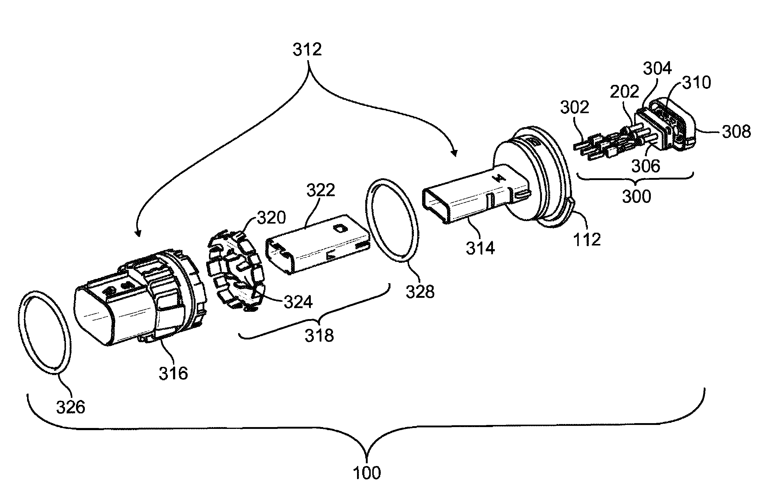 Header connector assembly
