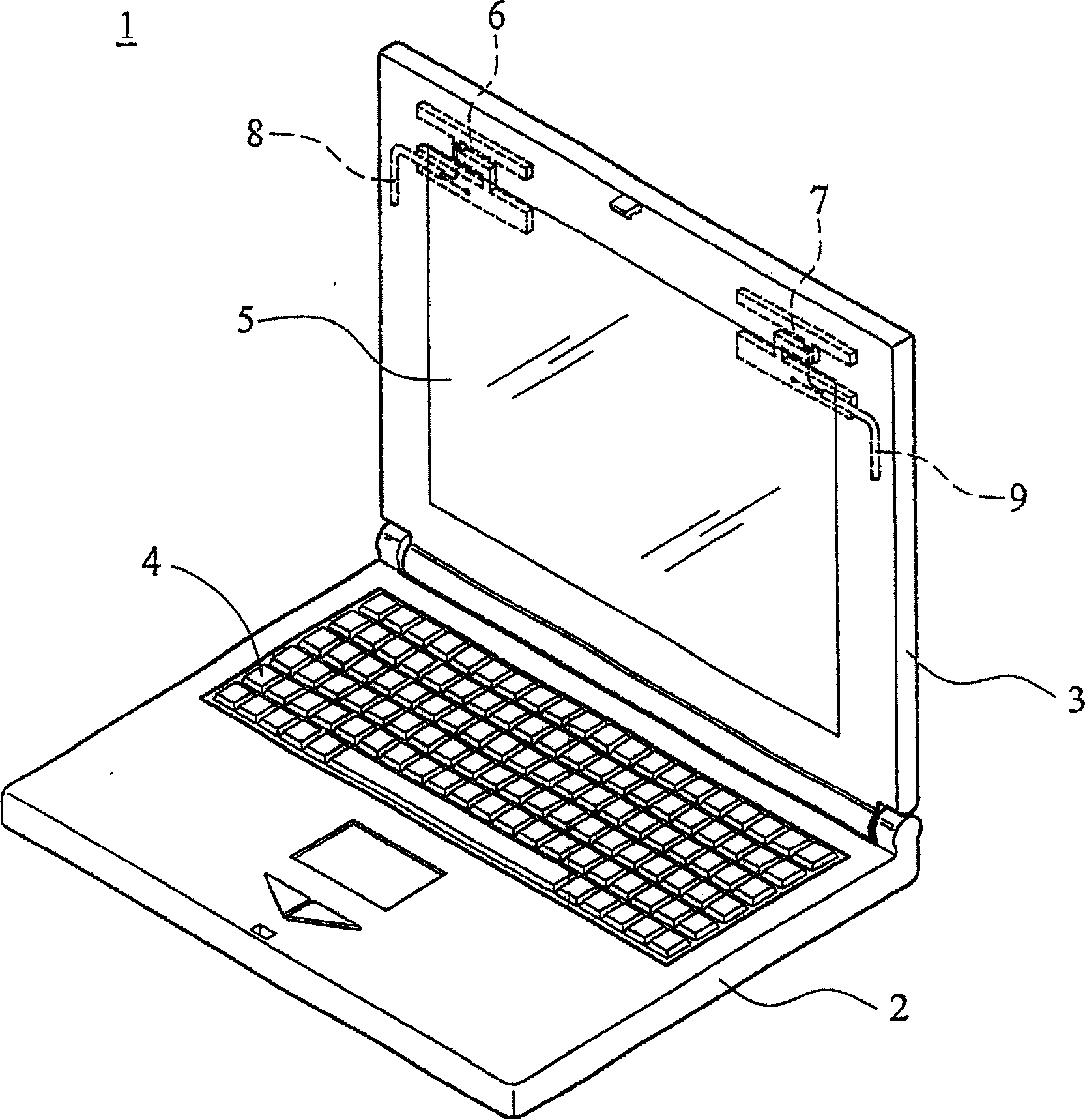 Notebook computer and its antenna structure