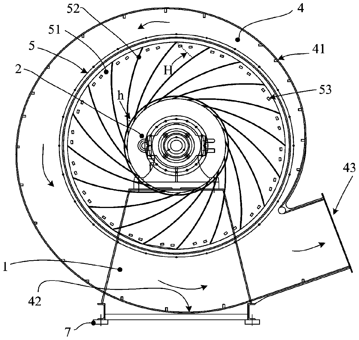 Glass cooling centrifugal fan for glass production line