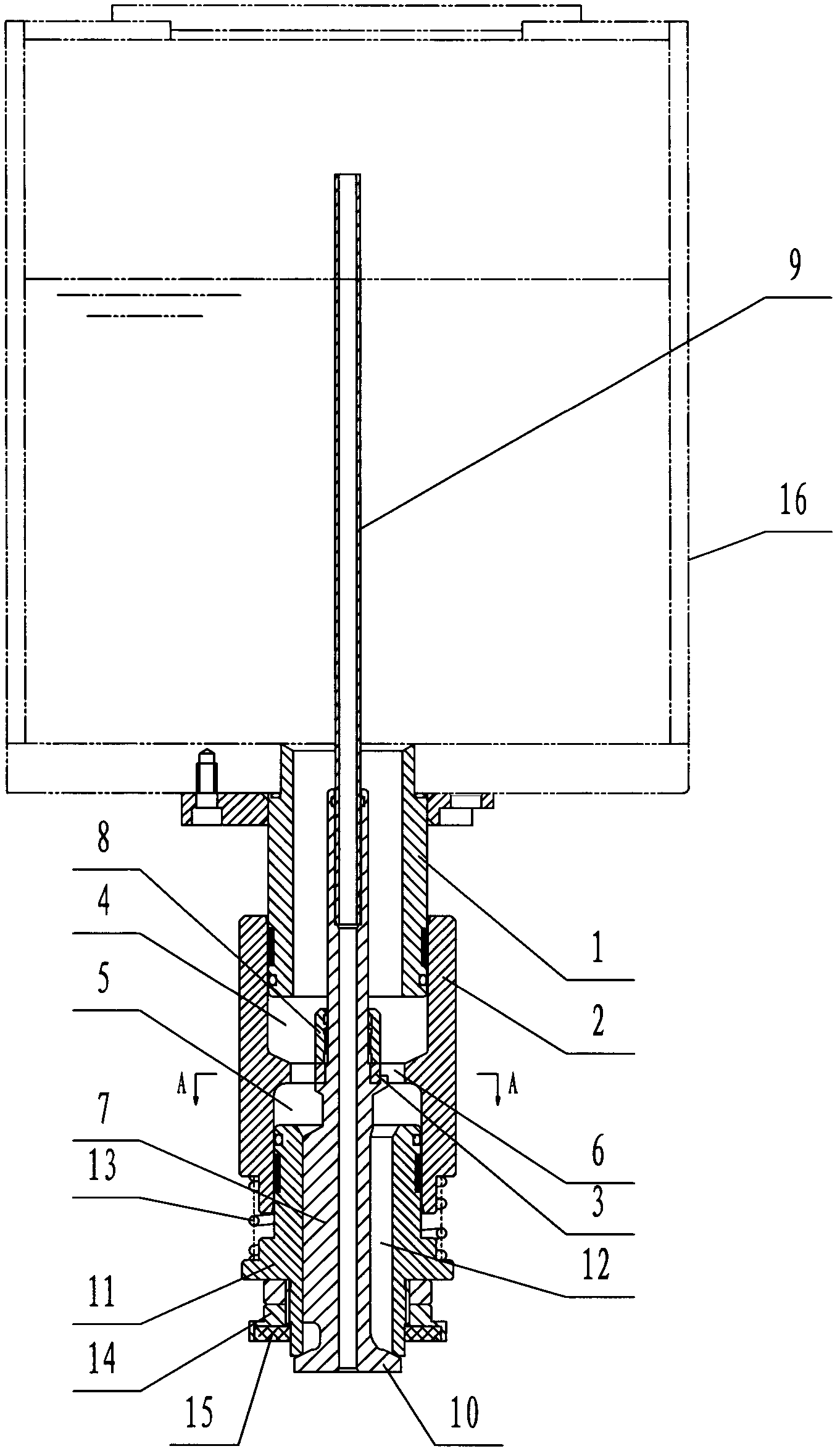 Filling valve for container with wide mouth