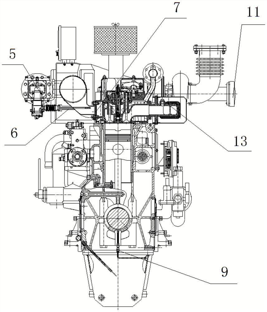 Marine medium-and-high-speed oil-gas double-electric-control dual-fuel engine
