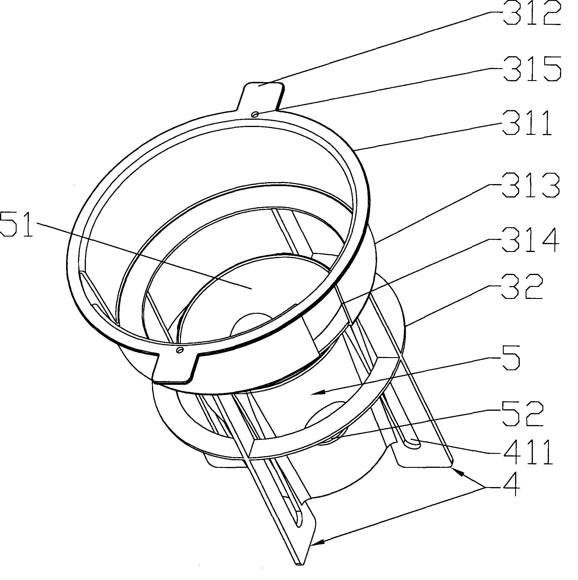 Flow-guiding device of soybean milk machine