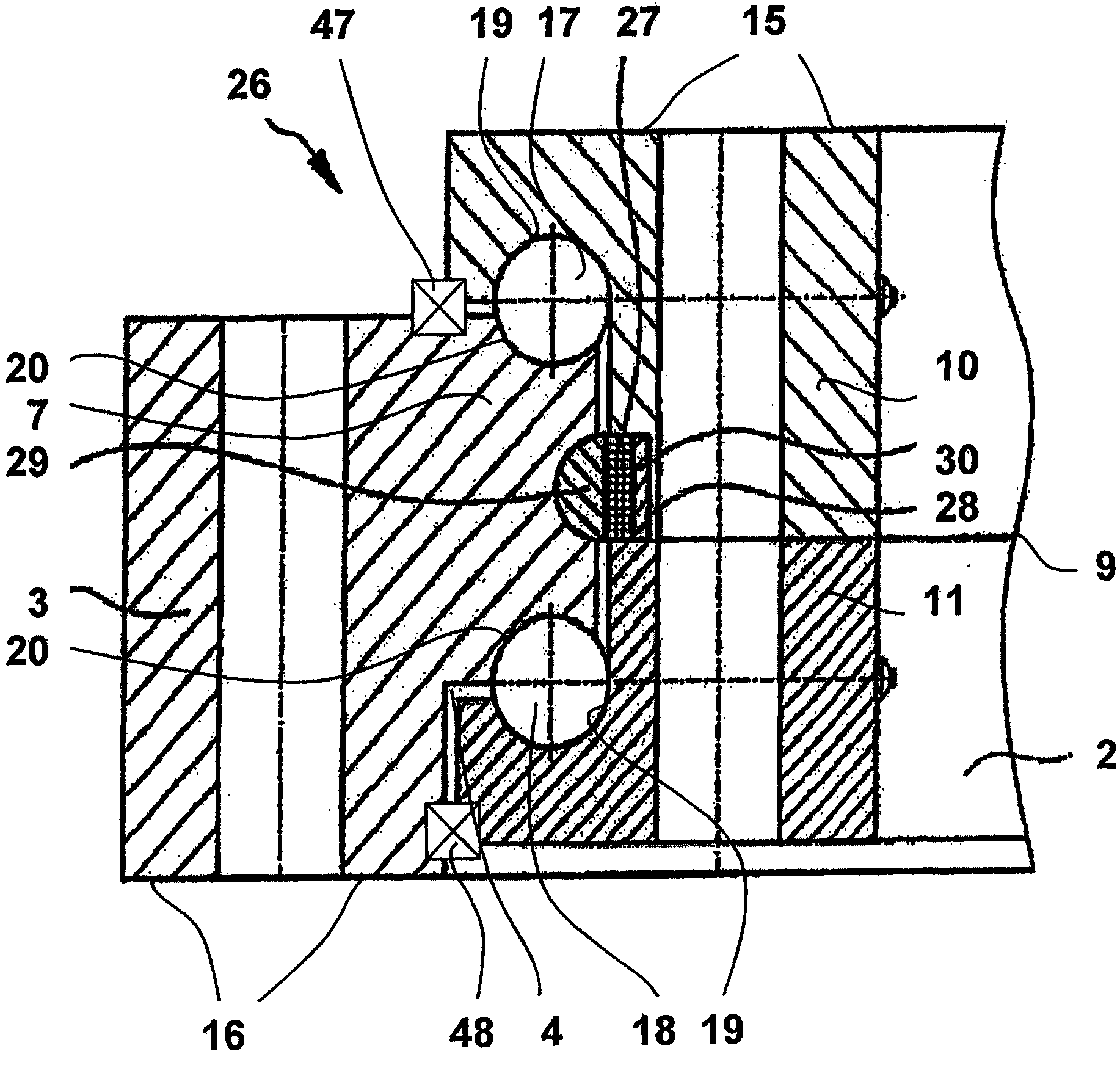 Arrangement for mounting counter-rotatable parts of an energy system
