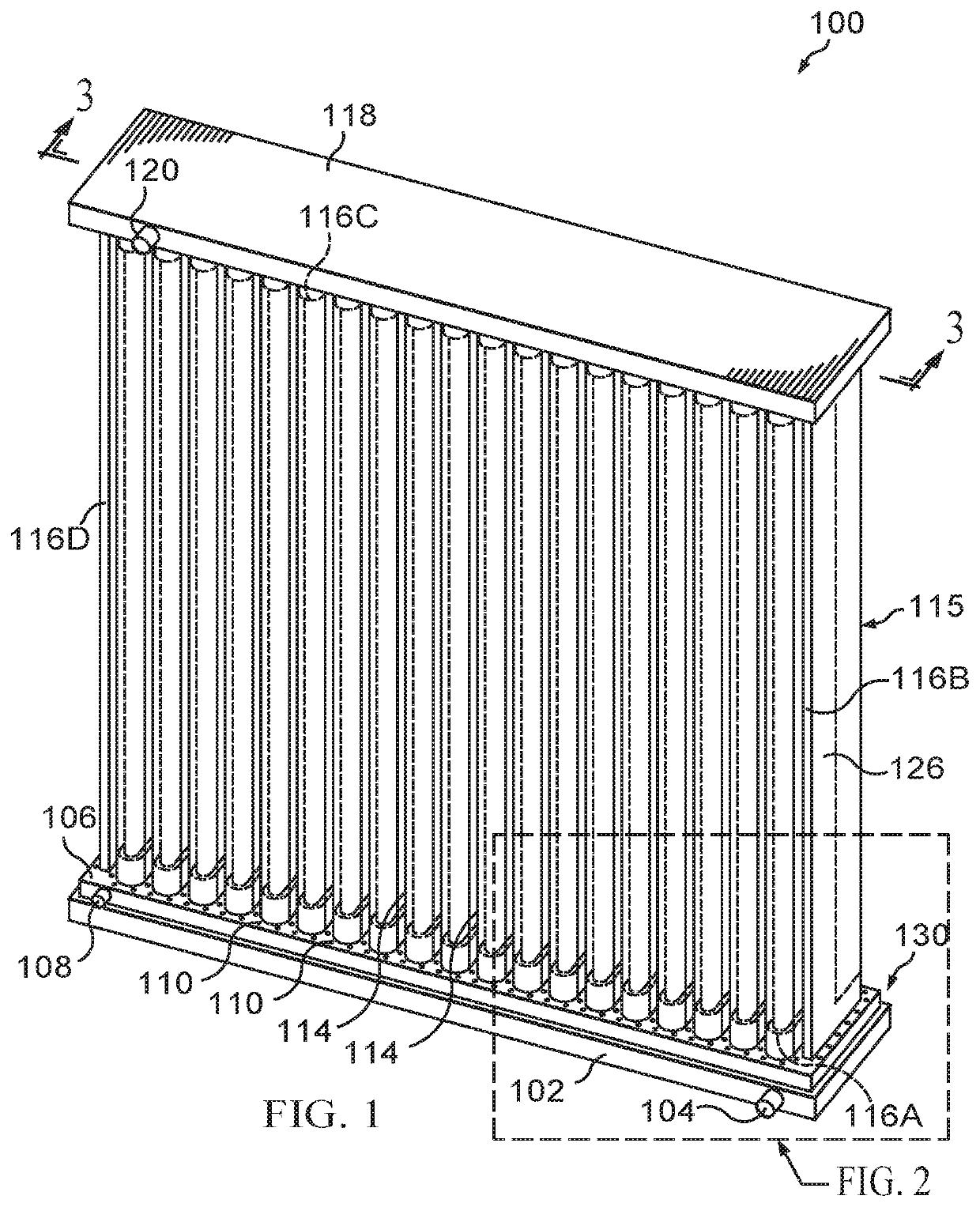 Compact high-throughput device for water treatment