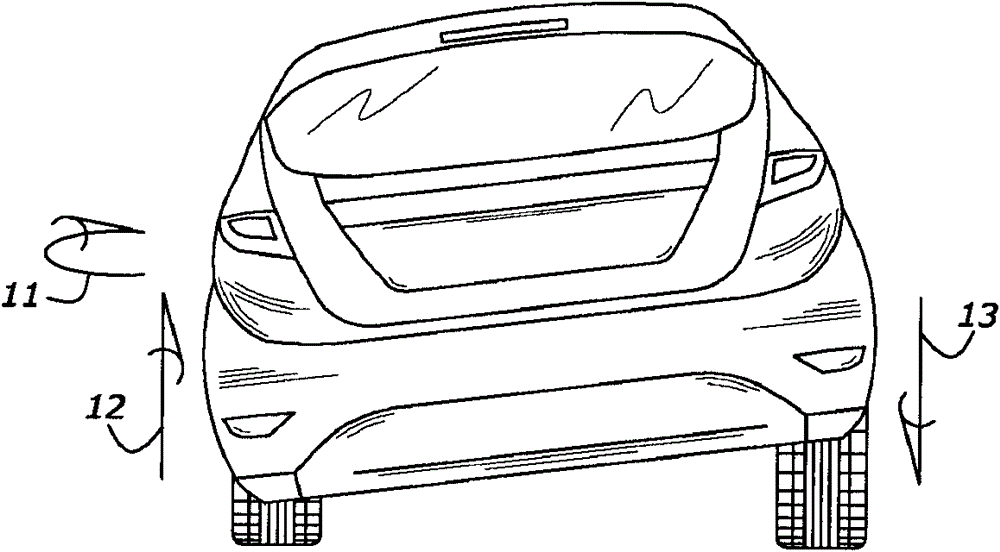 A rear wheel suspension with coil springs with inclined lines of force