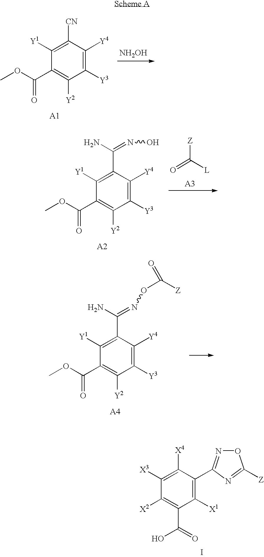 Hydroxylated 1,2,4-oxadiazole benzoic acid compounds and compositions thereof