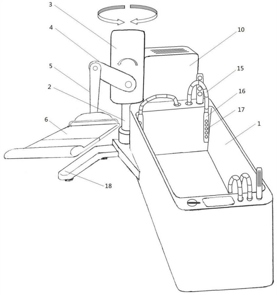 Anti-cross-injection single-arm rotating immersion bath rehabilitation device