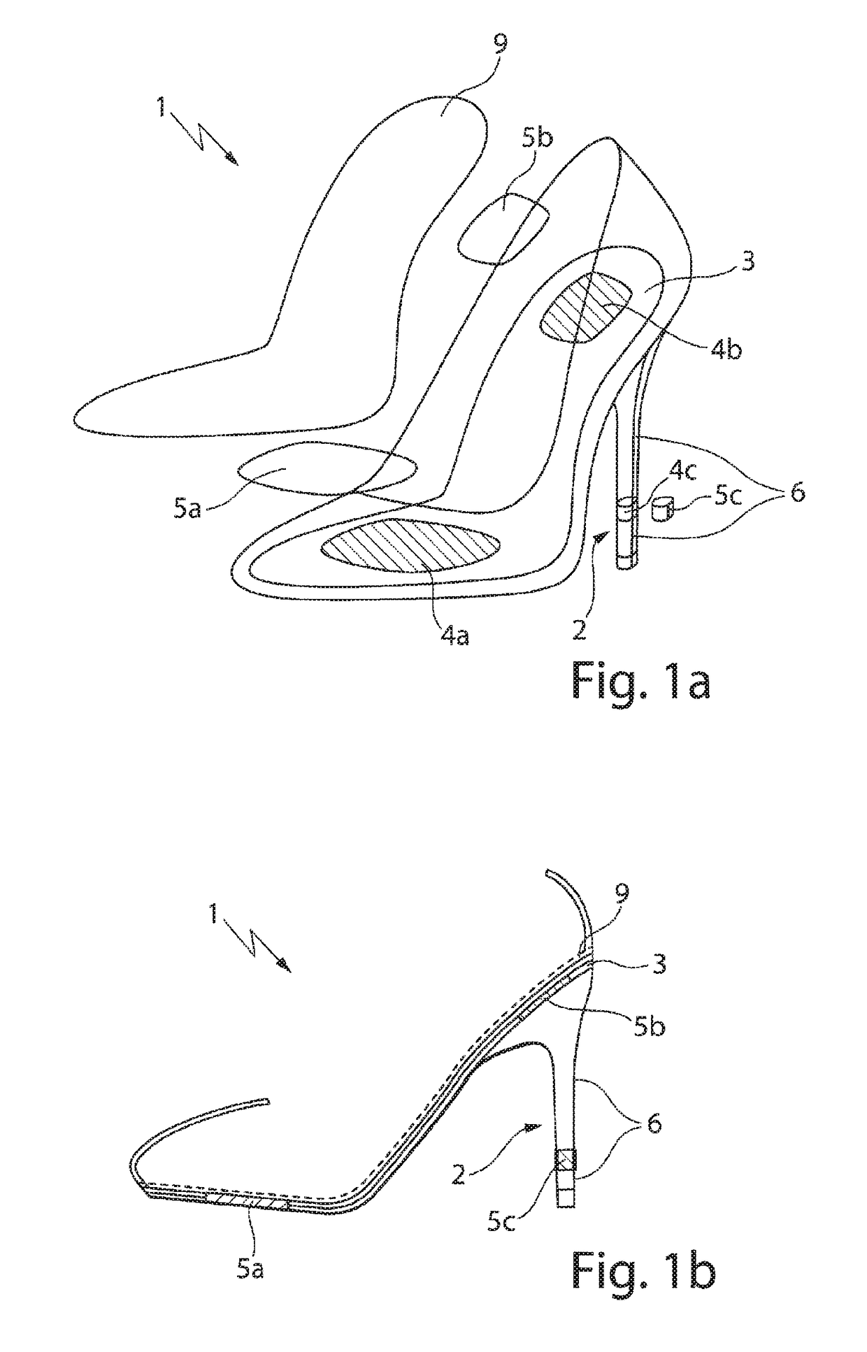 Shoe having a spinal disk material damping element