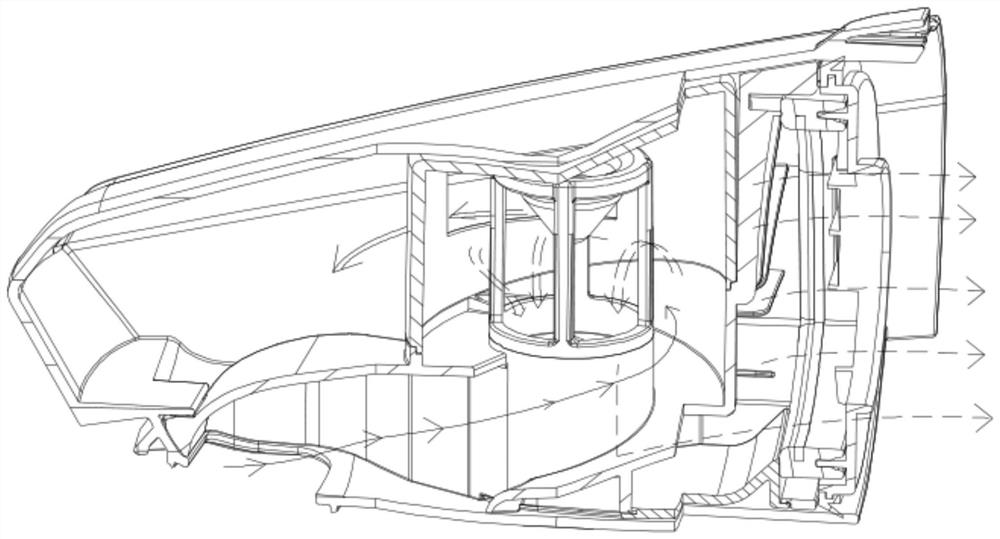 Dust-air separation device applied to dust cup of dust collector and dust collector