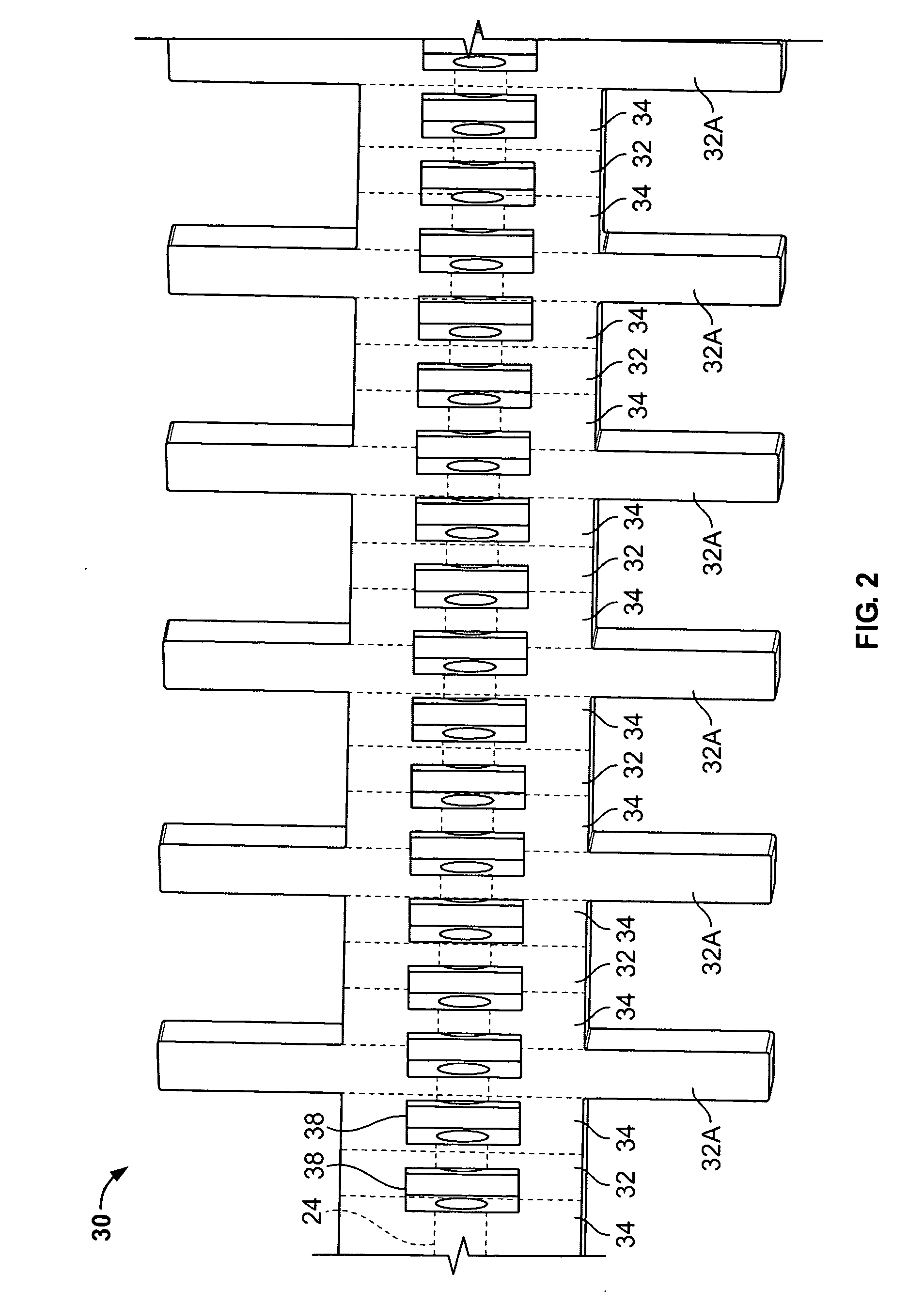 Folded waveguide traveling wave tube having polepiece-cavity coupled-cavity circuit