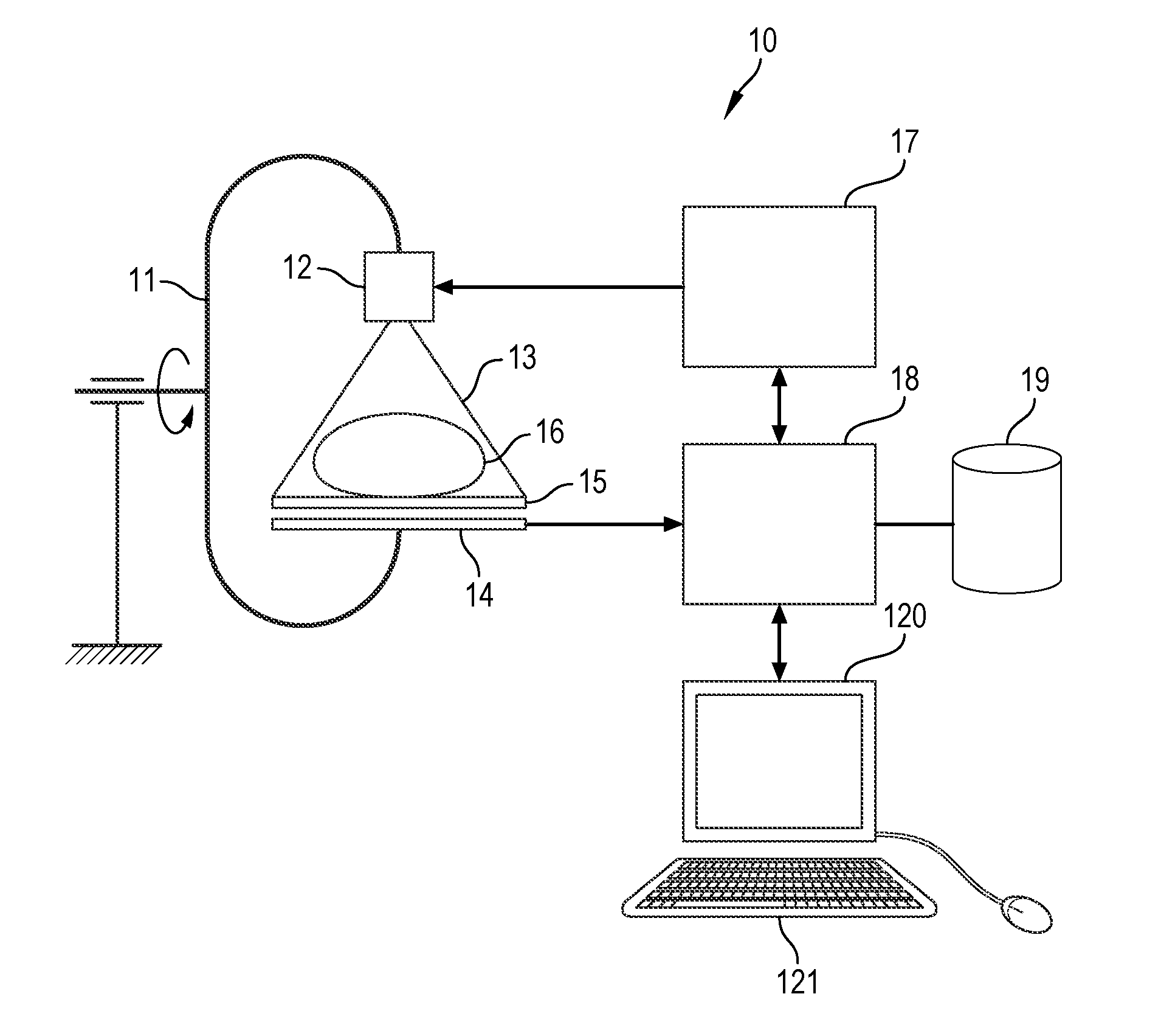 Radiological imaging method and device