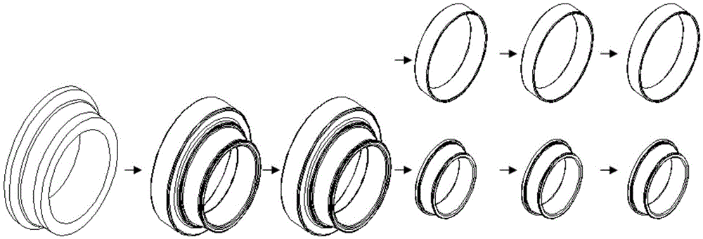 Machining method for inner ring and outer ring of conical roller bearing