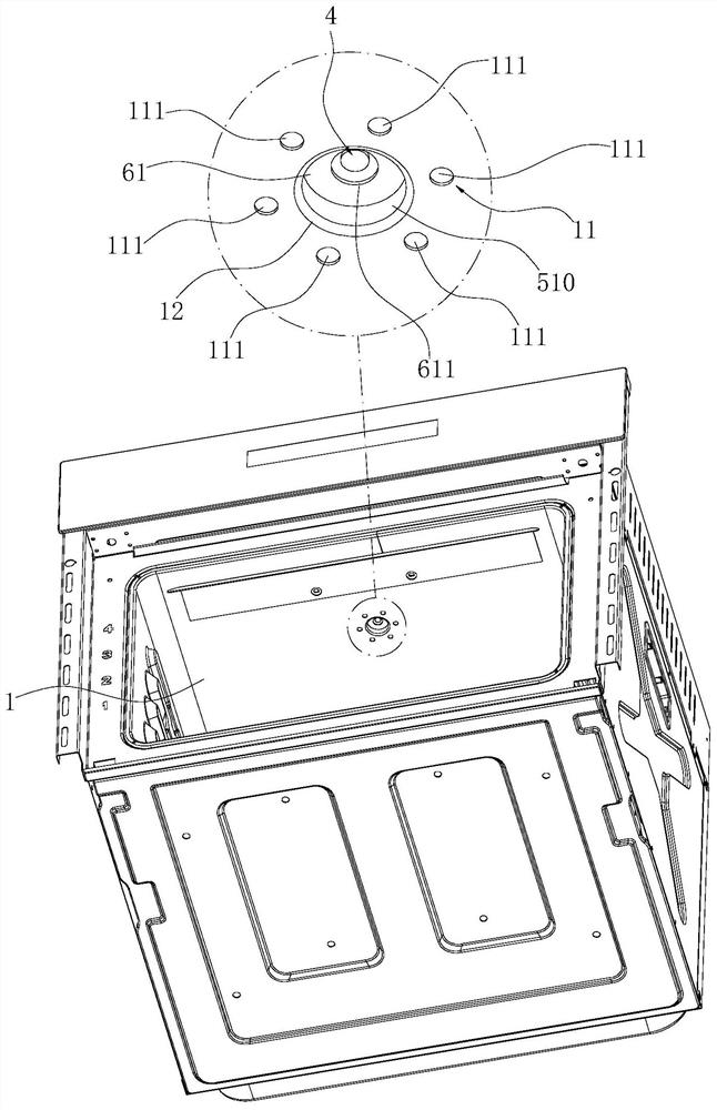 Inner container exhaust structure and cooking device