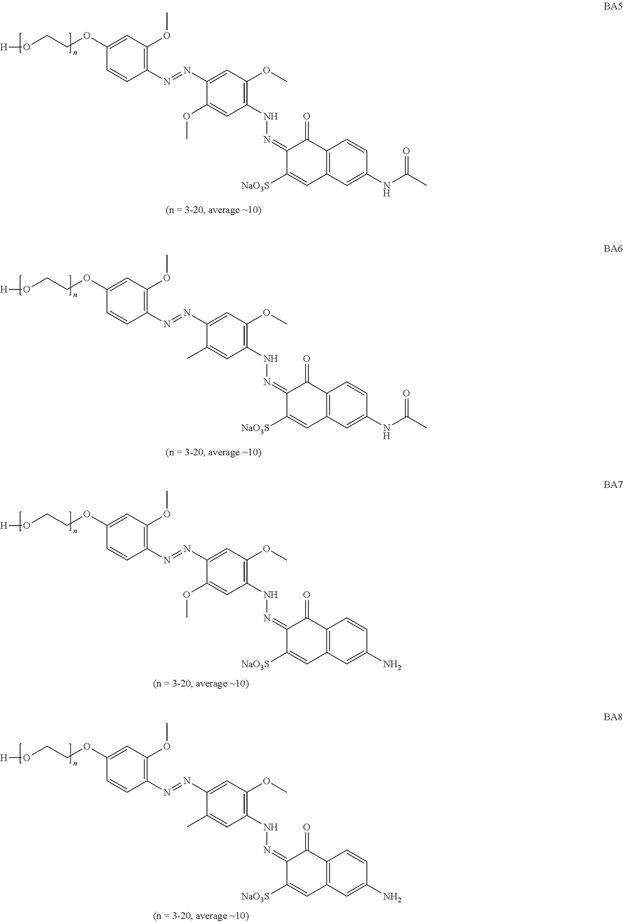 Bis-azo colorants for use as bluing agents