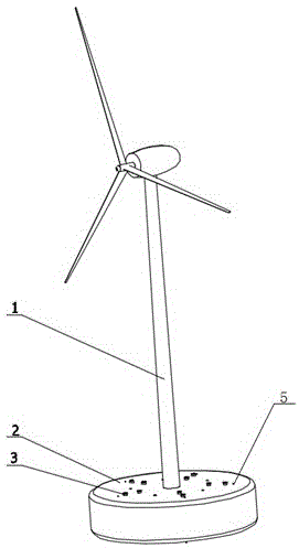 Inflation transportation water-pressing-pile fixing type foundation of offshore wind power tower