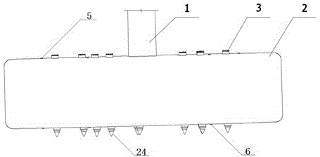 Inflation transportation water-pressing-pile fixing type foundation of offshore wind power tower