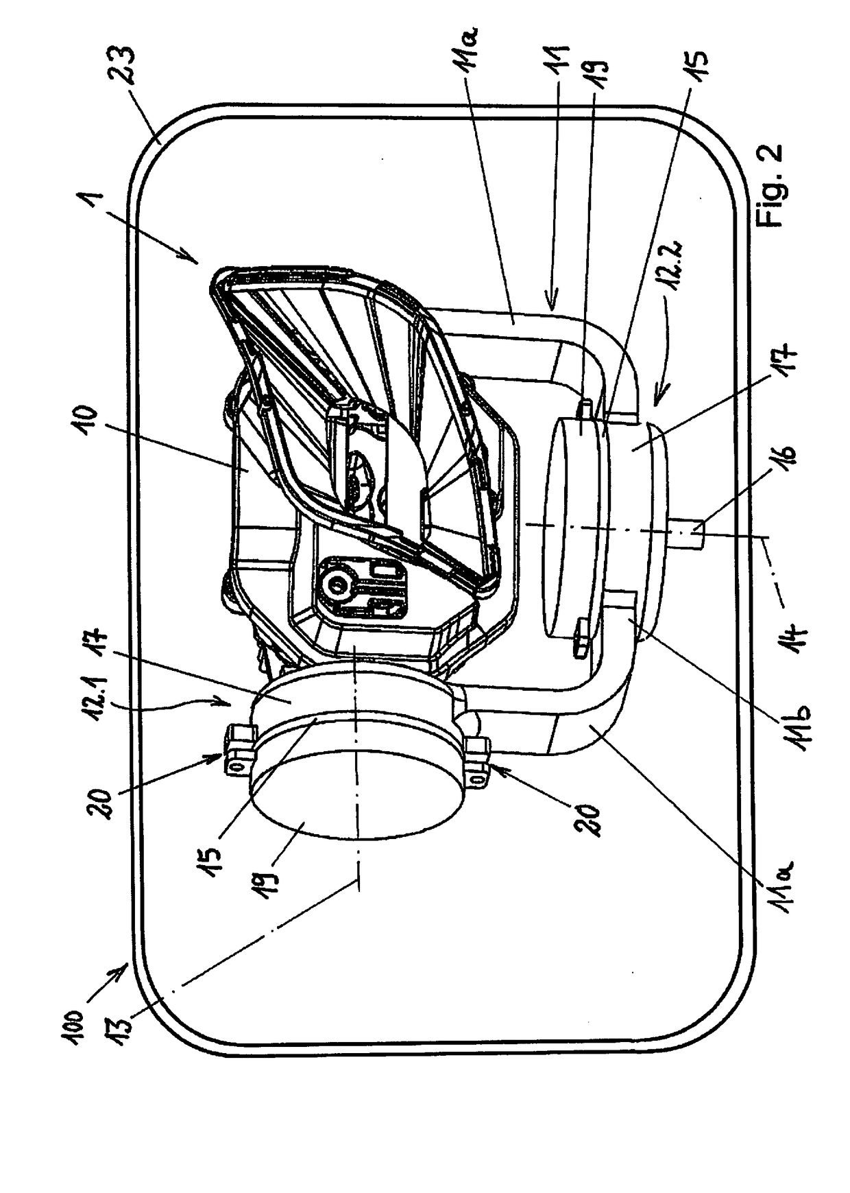 Light module for a headlamp of a vehicle with at least one adjustment unit