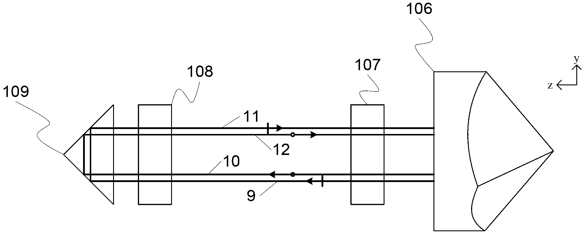 Laser straightness and displacement measuring device