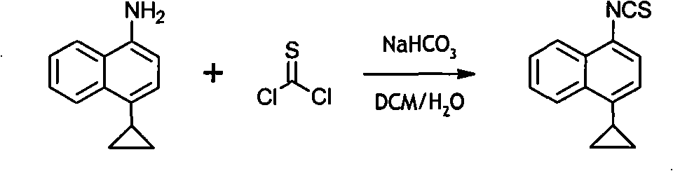 Preparation method of 4-cyclopropyl-1-naphthaline isothiocyanate and intermediate 4-cyclopropyl-1-naphthaldehyde oxime/halide