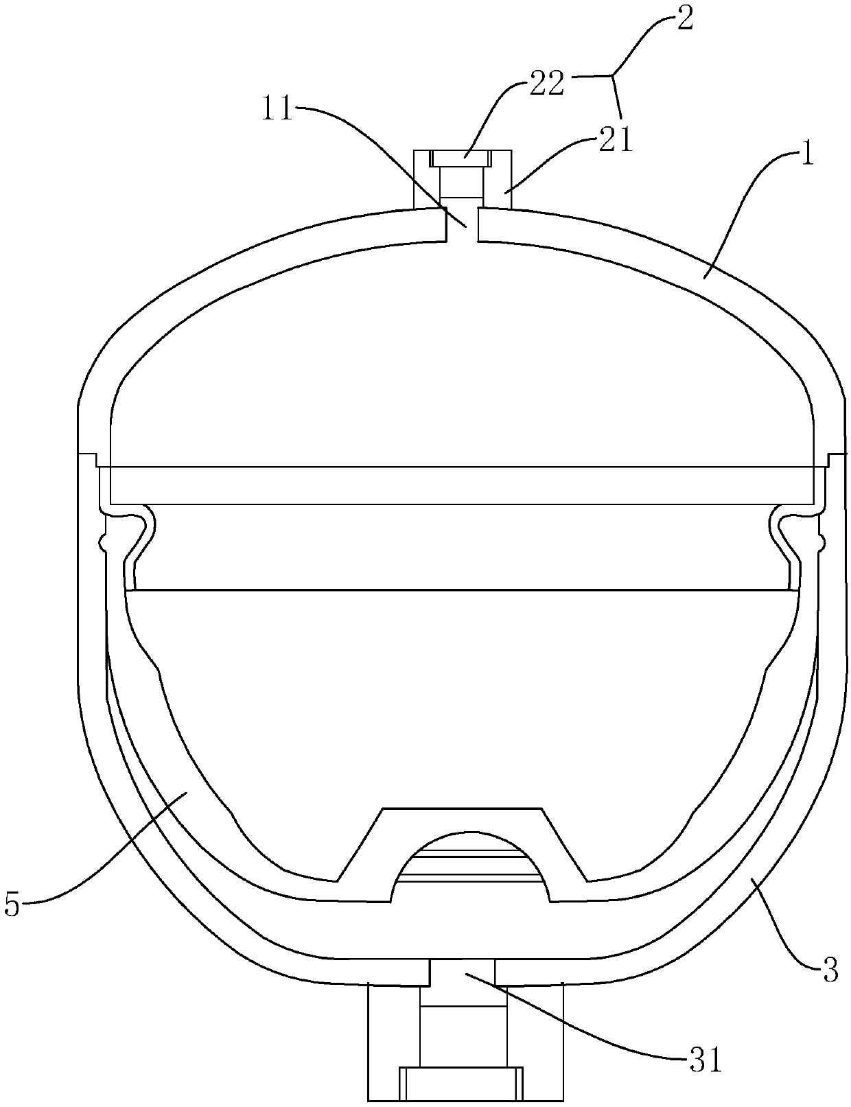 Manufacturing process of welding type diaphragm accumulator