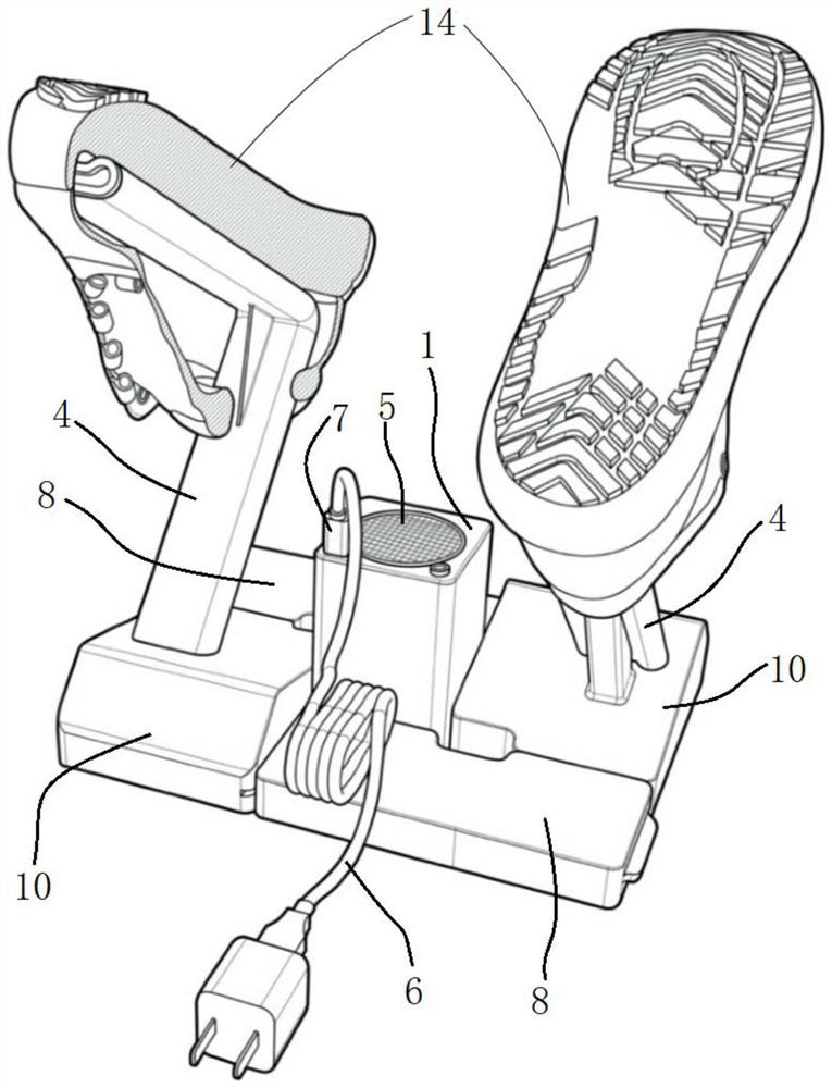 A combined blower-type high-efficiency shoe-drying rack