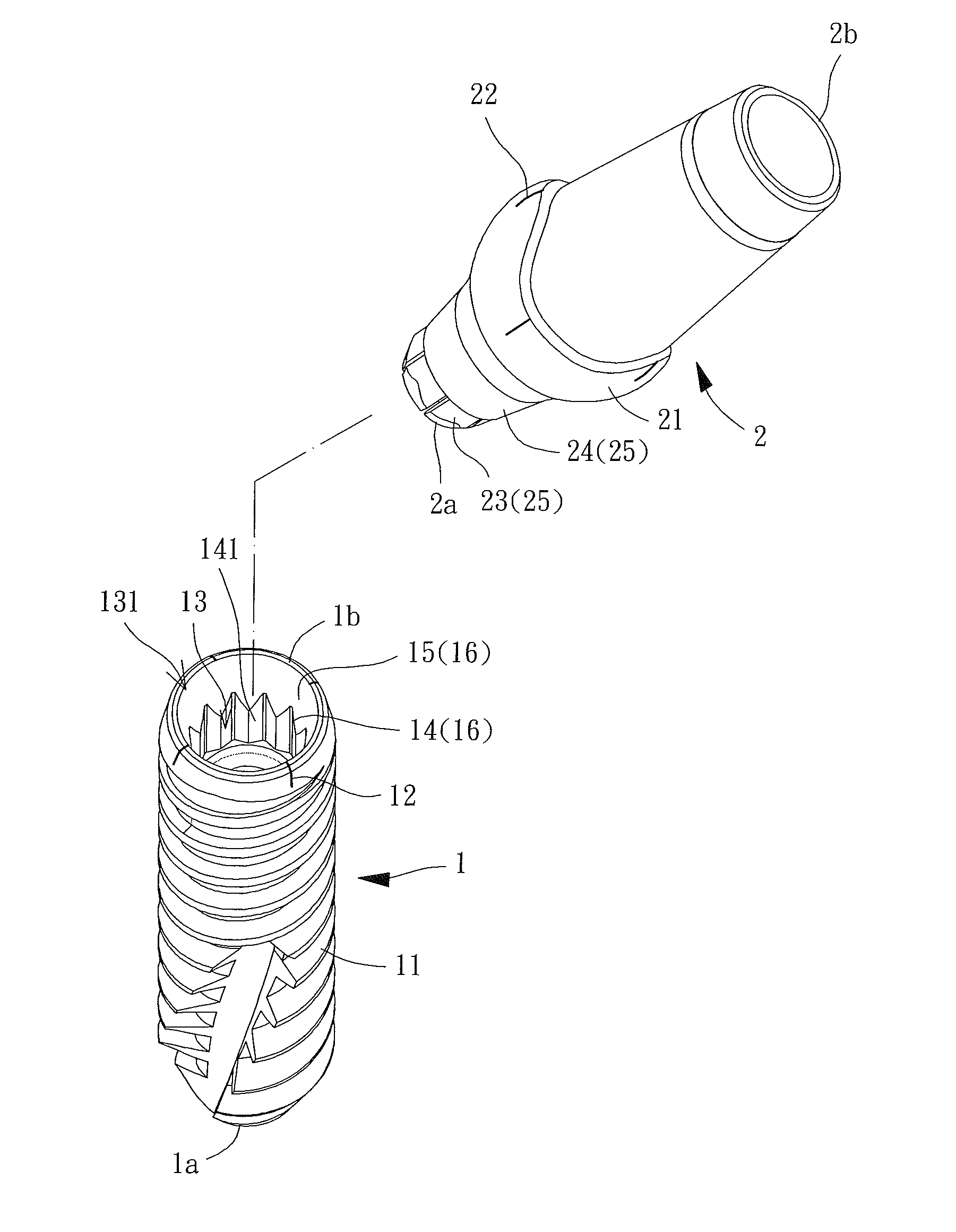 Dental implant with positioning marker and index portions