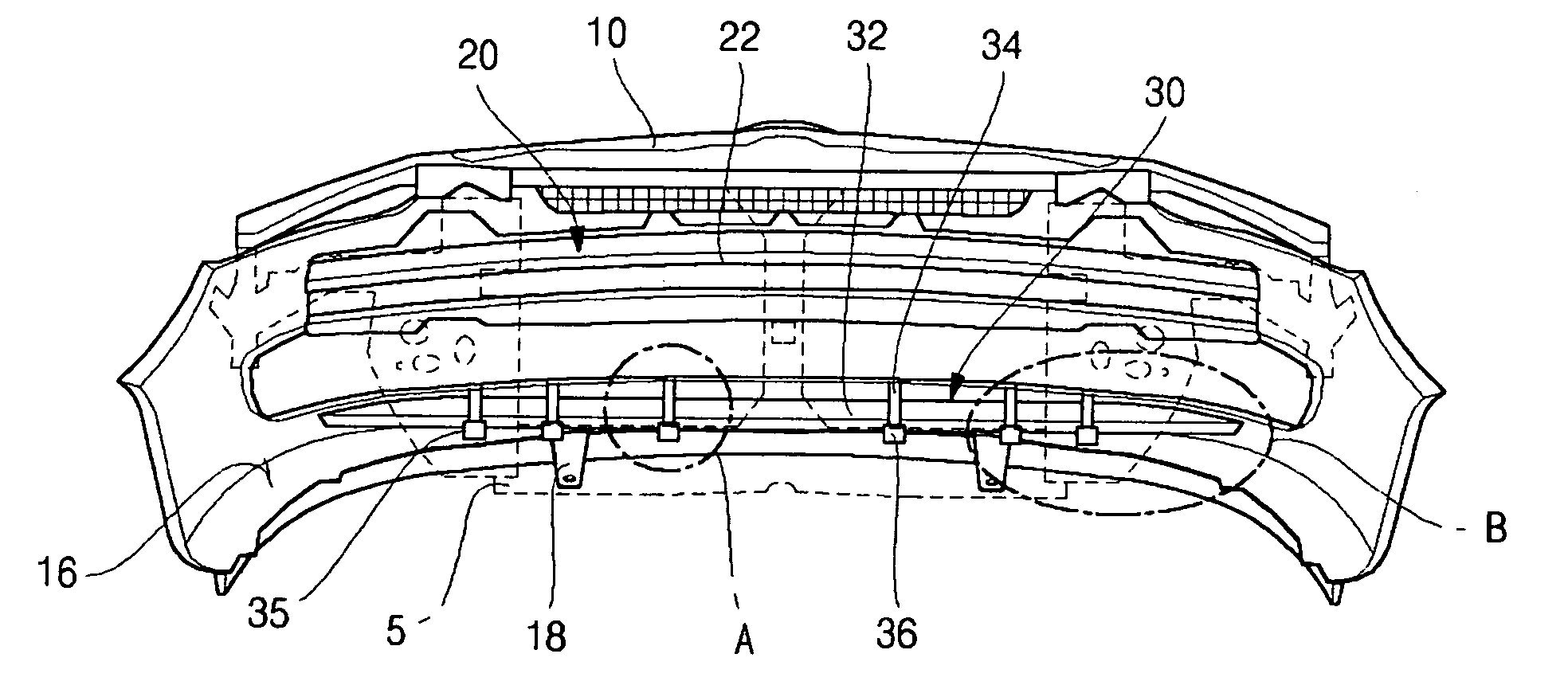 Front bumper structure for vehicle