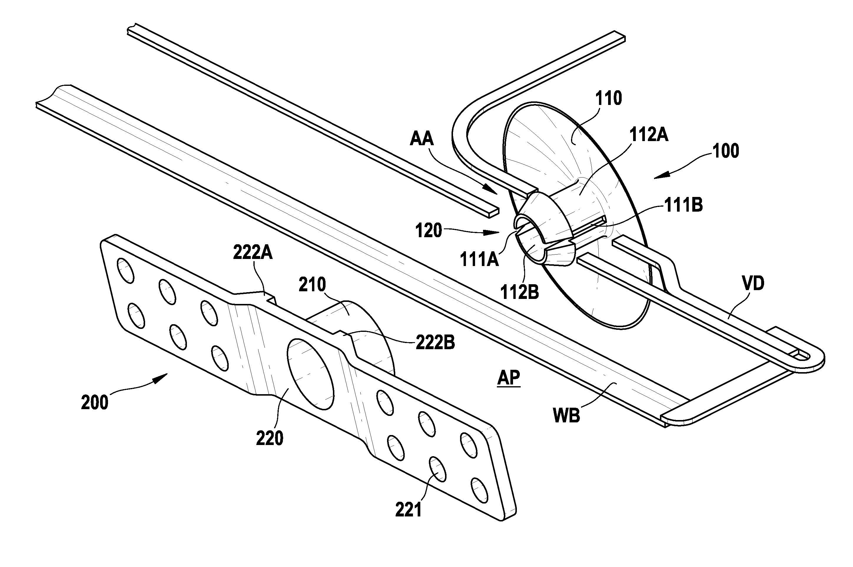 Fastener for components of a motor vehicle