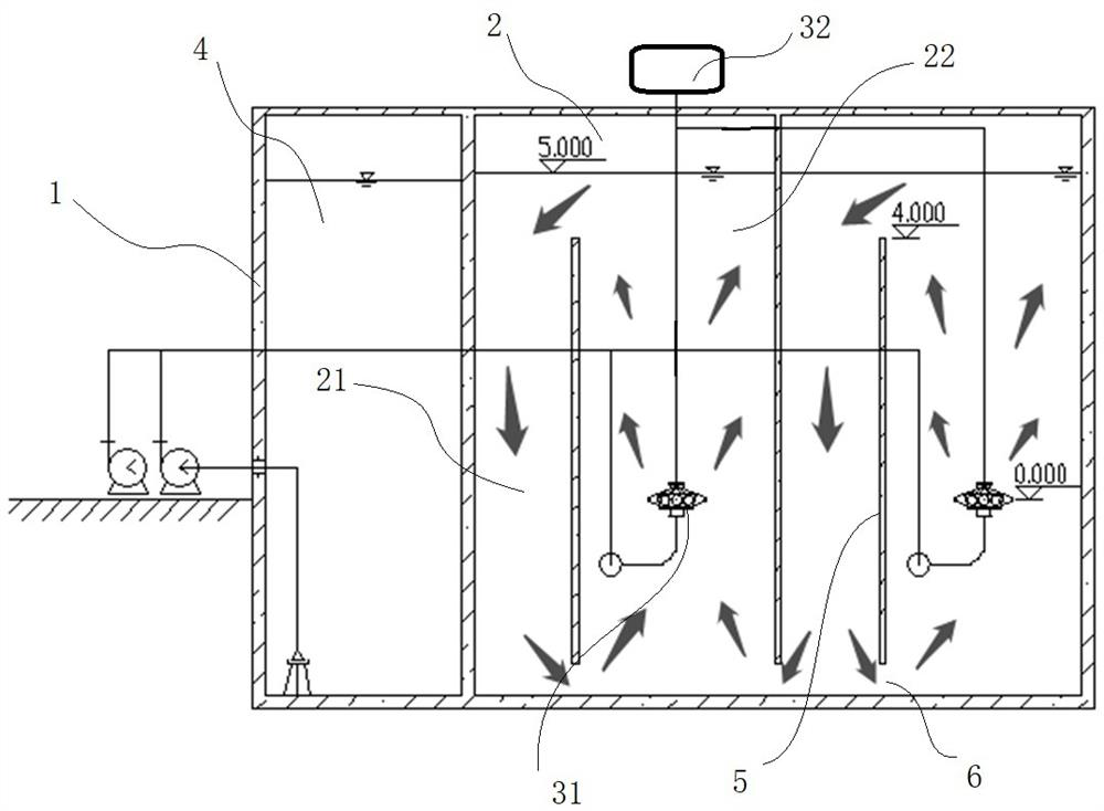 Up-flow circulating aerobic aeration system