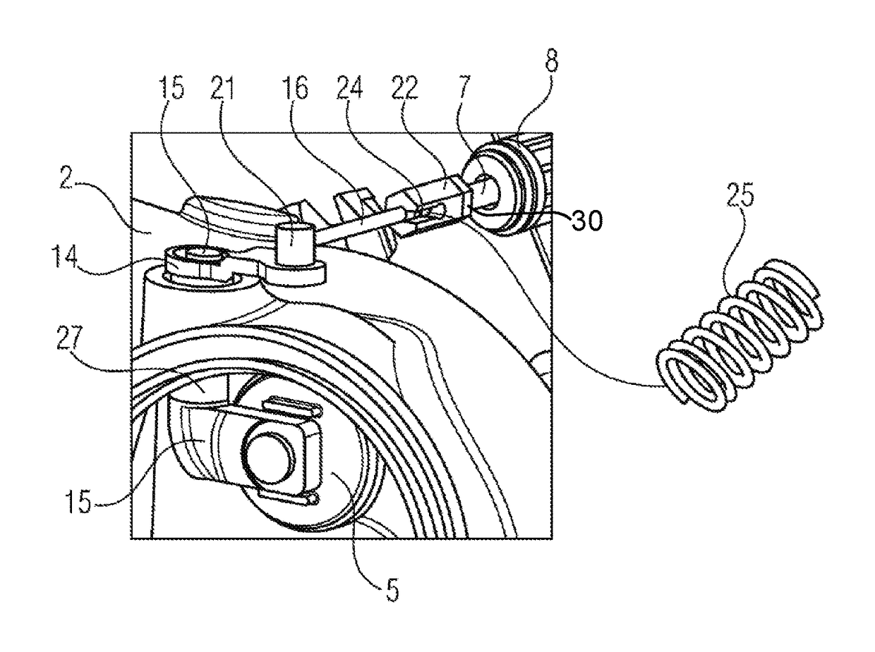 Device for actuating the wastegate flap of an exhaust gas turbocharger