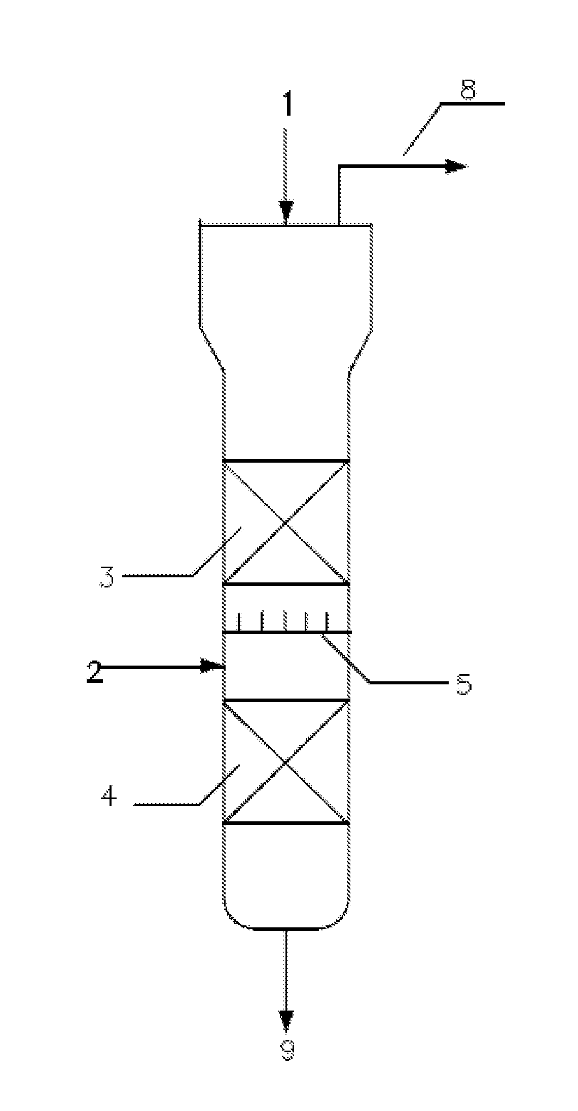 Distillate two-phase hydrogenation reactor and hydrogenation method