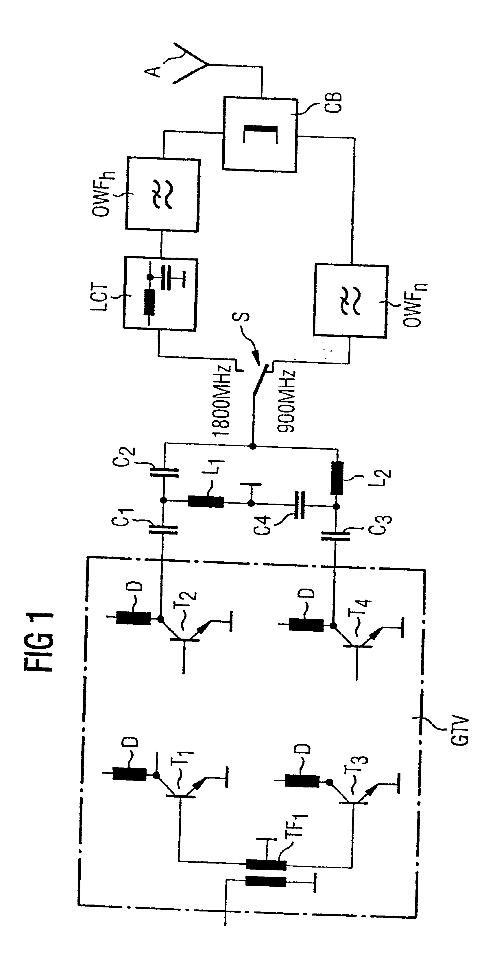 Transmission output stage for a mobile telephone