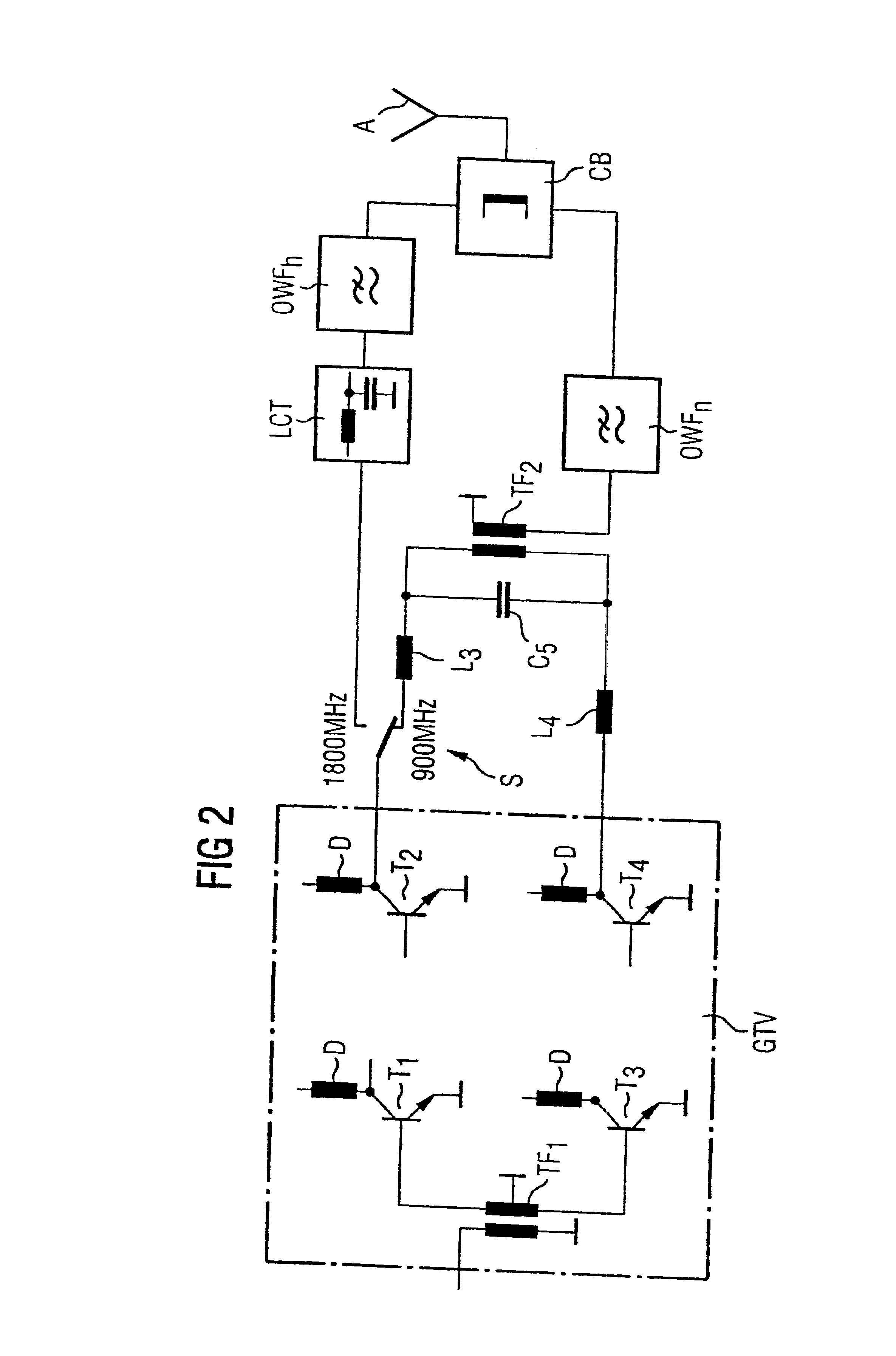 Transmission output stage for a mobile telephone
