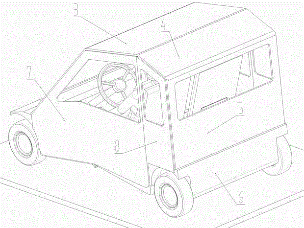 Totally-closed folding automobile