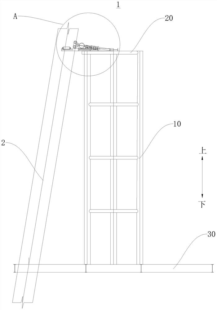 Pile stabilizing frame for pile sinking of offshore wind power batter pile group and pile sinking method