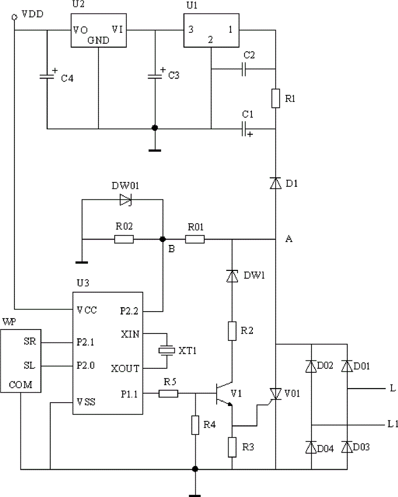 Wall-controlled dimming method for LED lamp