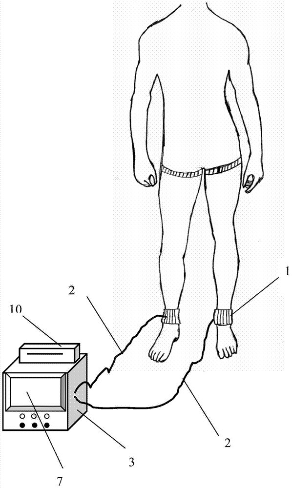 Device for monitoring the pulse strength of lower extremity arteries after femoral artery puncture