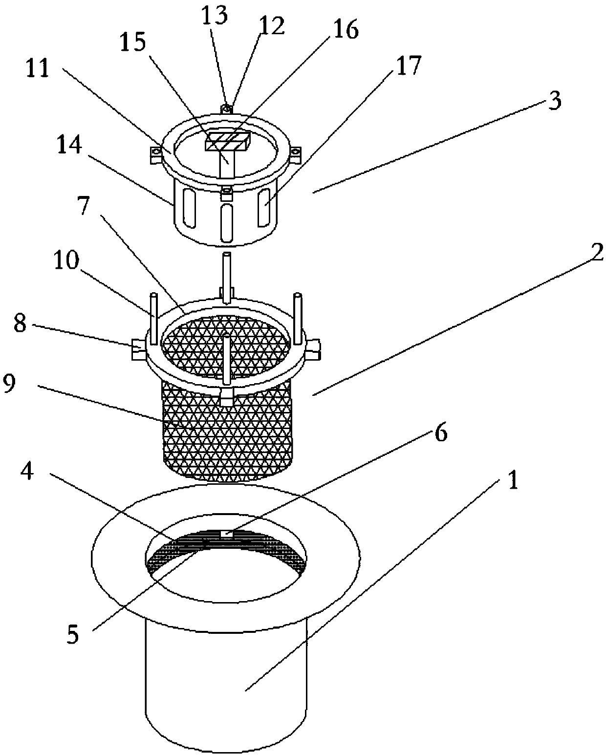 Water draining device with filtering function