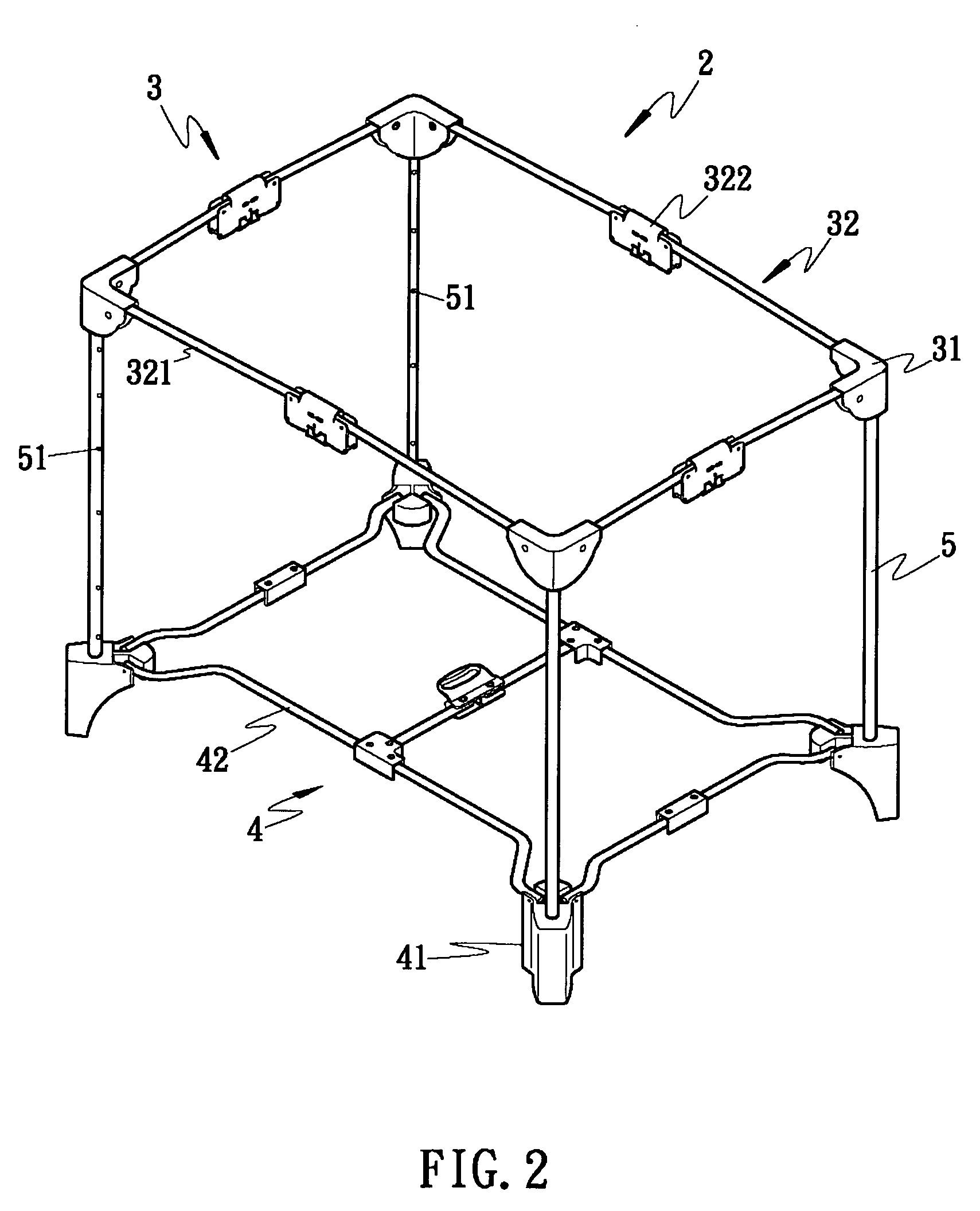 Fabric connecting structure for playyard